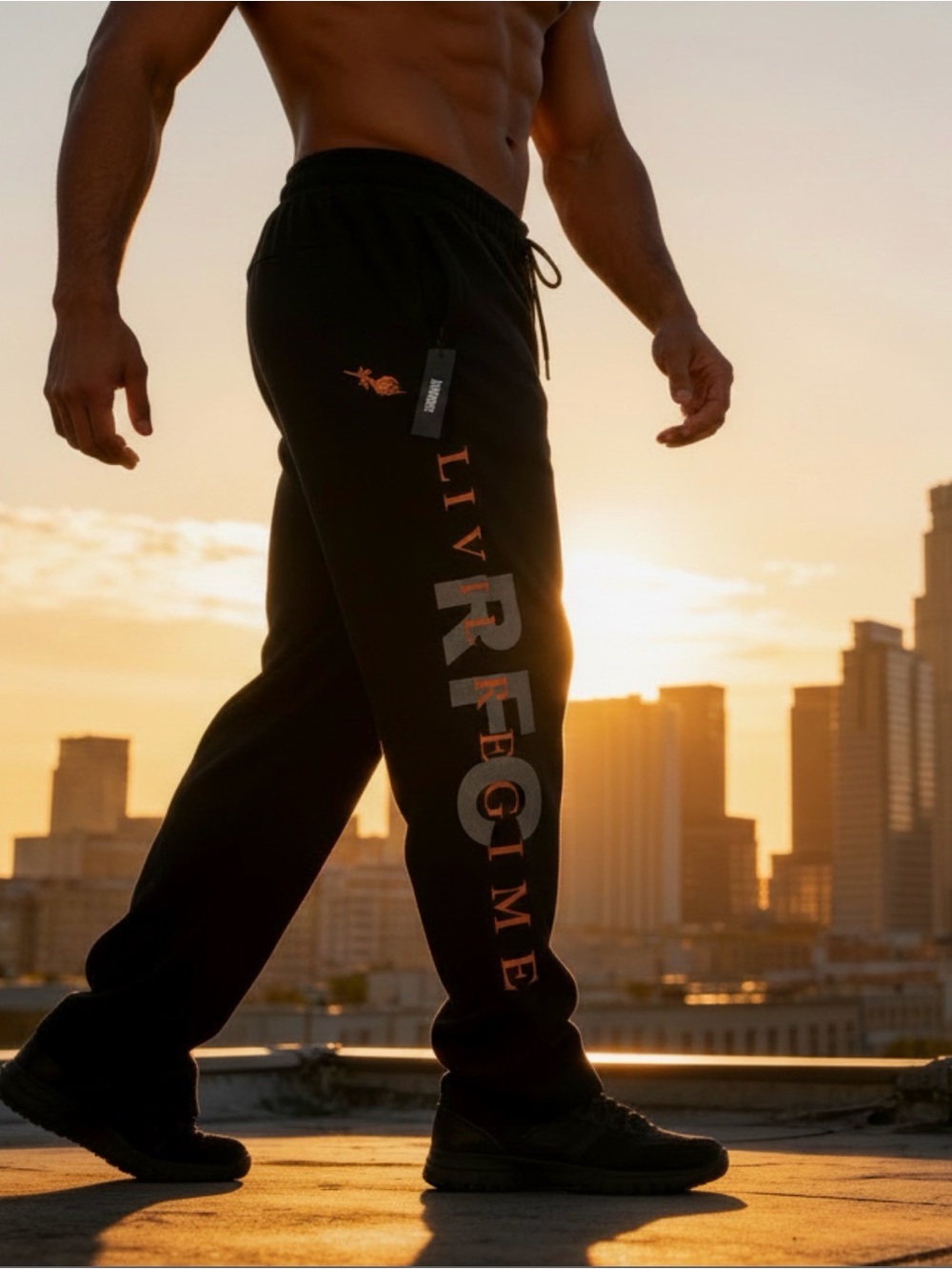 Civil Regime ‘RFC’ Men’s Black Logo Joggers Heavy weight